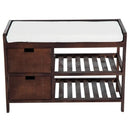 Panca Portascarpe con Cassetti da Ingresso 69x34x48 cm  Marrone