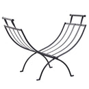 Portalegna Legnaia Pieghevole in Ferro 60x35x45 cm Max 30Kg  Nero