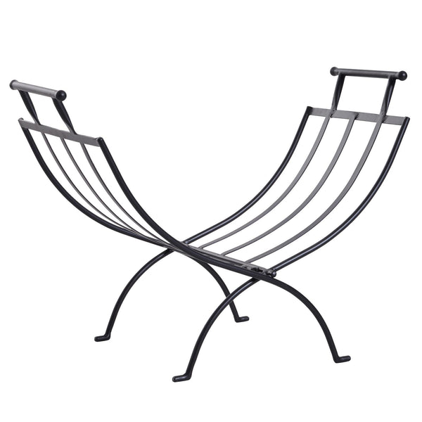 sconto Zusammenklappbarer Holzständer aus Eisen 60 x 35 x 45 cm, max. 30 kg, Schwarz