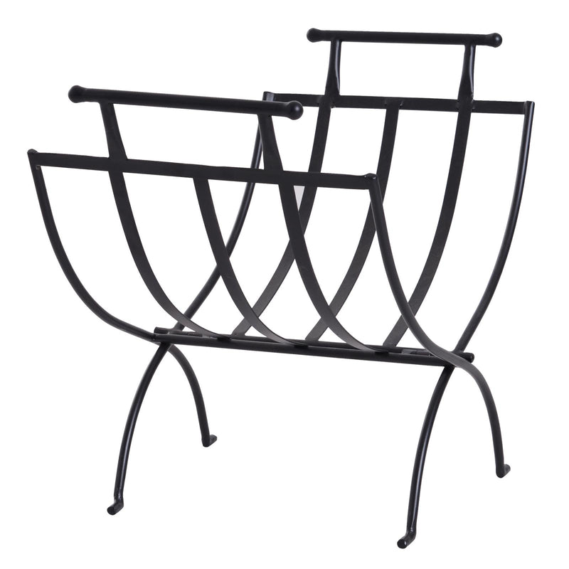 Portalegna Legnaia Pieghevole in Ferro 60x35x45 cm Max 30Kg  Nero