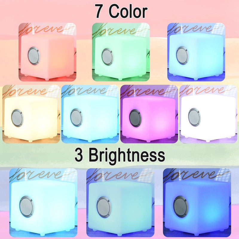 Cassa Speaker Bluetooth con LED 20x20x20 cm Impermeabile Benzoni Bianca