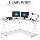 Scrivania da Ufficio ad Angolo in Metallo e MDF 142x142x76 cm  Bianca