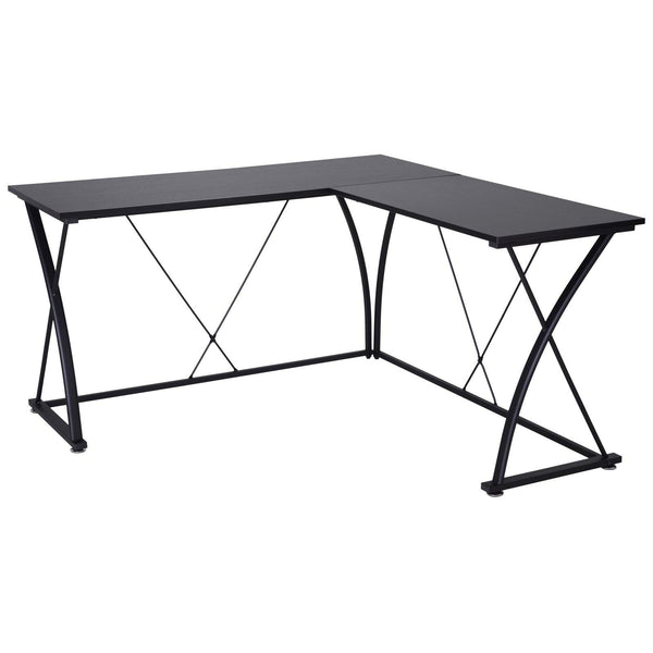 acquista Eckschreibtisch aus Metall und MDF 142x142x76 cm Schwarz