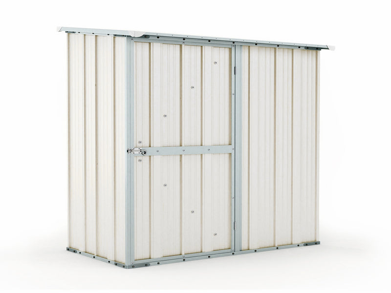 Casetta Box da Giardino in Lamiera di Acciaio Porta Utensili 174x100x174 cm Enaudi Bianca