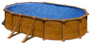 Piscina Ovale Fuori Terra 610x375xh132 cm in Acciaio e PVC Gre Mauritius