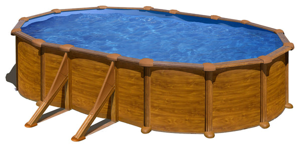 prezzo Piscina Ovale Fuori Terra 500x300xh132 cm in Acciaio e PVC Gre Mauritius