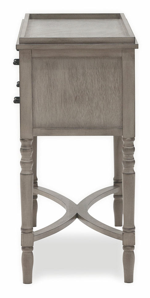 Consolle 4 Cassetti 90x38x78 cm in Legno Soriani Tortora Anticato