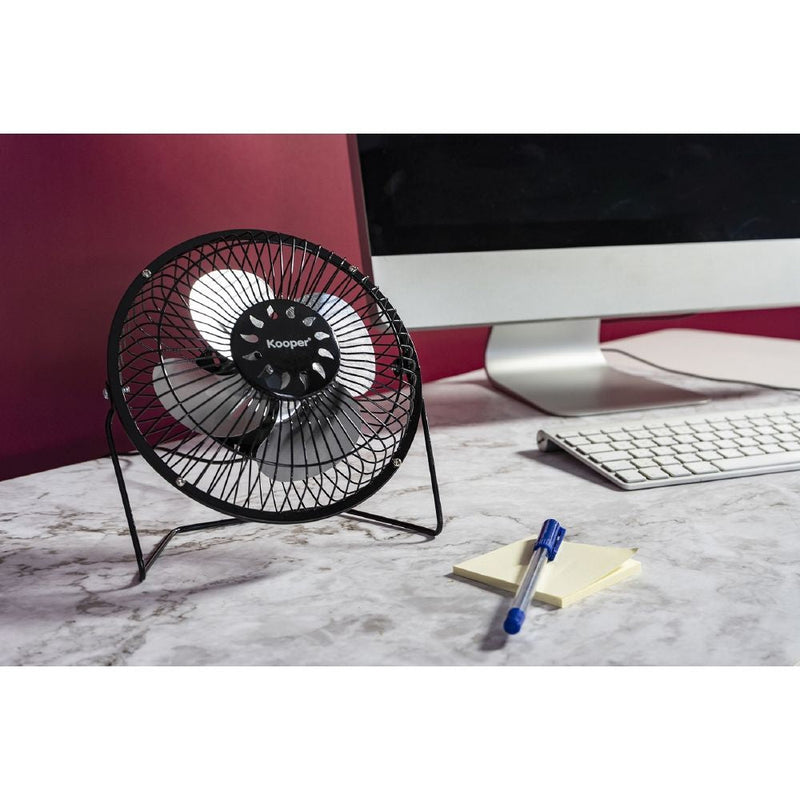 Mini Ventilatore da Tavolo 19x9,5x20 cm 4,5W Kooper Fresh Nero