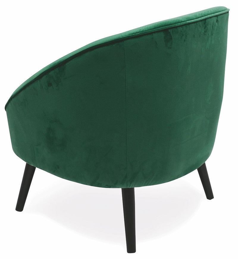 Poltrona Imbottita in Velluto con Gambe in Legno Soriani Verde