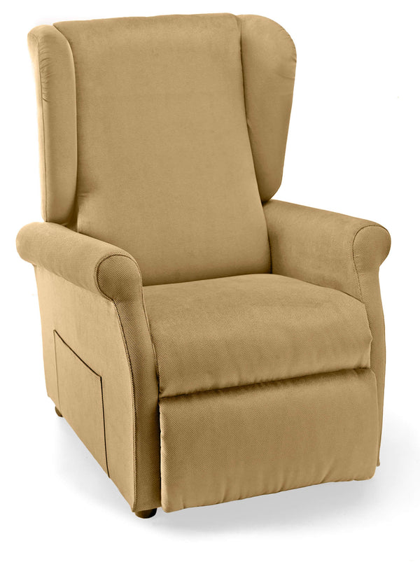 Poltrona Alzapersona Elettrica 2 Motori 75x107x84 cm con Ruote in Tessuto Dispositivo Medico 1 Beige online