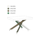 Tavolo Allungabile 200/460x90 cm Volantis Cashmere Gambe Multicolore 4/A      