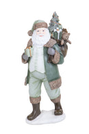 Statuina Babbo Natale con Sacco 37 cm in Resina