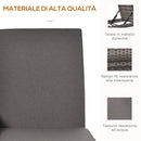 Set 2 Lettini Prendisole con Tavolino in Rattan  Grigio
