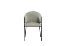 Set 2 Sedie Medea 53x60x78 cm in Tessuto Easy-Clean Bouclé Grigio Chiaro      