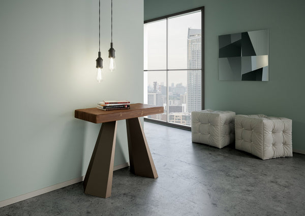 Consolle Allungabile 90-290x40x77 cm in Nobilitato Marrone sconto
