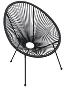 Poltrona da Giardino 70x68x83 cm in Rattan Sintentico Nera