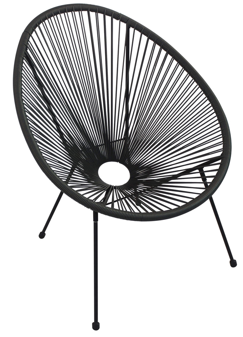 Poltrona da Giardino 70x68x83 cm in Rattan Sintentico Nera