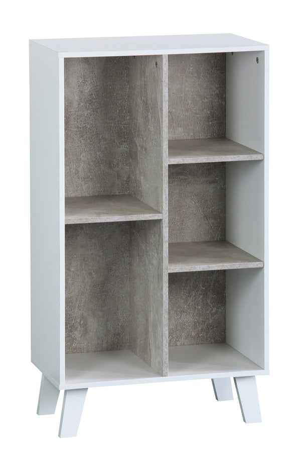 Libreria 5 Ripiani 50x30x90 cm in Pannello Truciolare Bianco/Cemento online