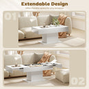 Tavolino da Caffè Estensibile 108-178.5x53x49 cm con Vano Contenitore Moderno Bianco Lucido      
