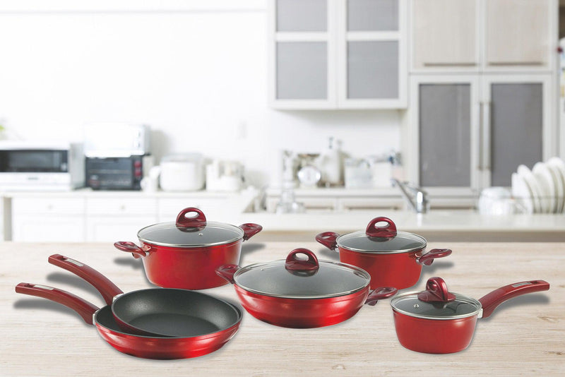 Batteria di Pentole 10 Pezzi in Alluminio Antiaderente Soriani Siviglia Plus