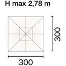 Ombrellone da Giardino 3x3 m Palo Ø48 mm in Legno Vorghini De Lux Ecrù