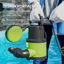 Pompa a Immersione 400W per Acqua Sporca/Pulita 7m Profondità Max 9,000L/h Gestisce Particelle fino a 15mm Interruttore a Galleggiante Verde      