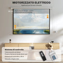 Telo per Proiettore 84 Pollici con Telecomando 212x8x150 cm in PVC e Metallo Bianco      