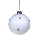 Set 8 Palline Decorative per Albero di Natale Merry Christmas 10 cm Bianco