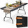 Tavolo Pieghevole da Esterno 180x74x74 cm con Piano in HDPE Effetto Legno a Valigia Nero
