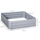 Set 2 Letti per Orto Rialzati 100x100x30 cm in Acciaio Grigio