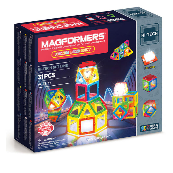 3D-Magnetkonstruktionen Magnetspiel 31 Stück Magformers Neon Led online