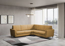 Divano Angolare 5 Posti 248x248x85 cm Yasel in Tessuto Ocra