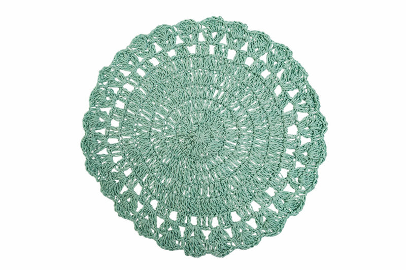 Set 6 Tovagliette Tonda Ø38 cm Villa d'Este Home Tivoli Uncinetto Ocean