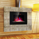 Camino Elettrico da Incasso 66x52 cm 1800W con Timer Effetto Fiamma Nero 