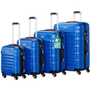 Set 4 Valigie Rigide Trolley Easy Roll Bagaglio a Mano e Stiva da Viaggio in ABS Blu      