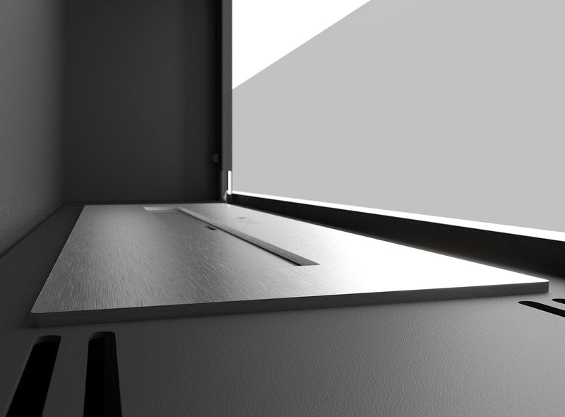 Camino a Bioetanolo da Parete 90x49 cm  Frame 900 Inox