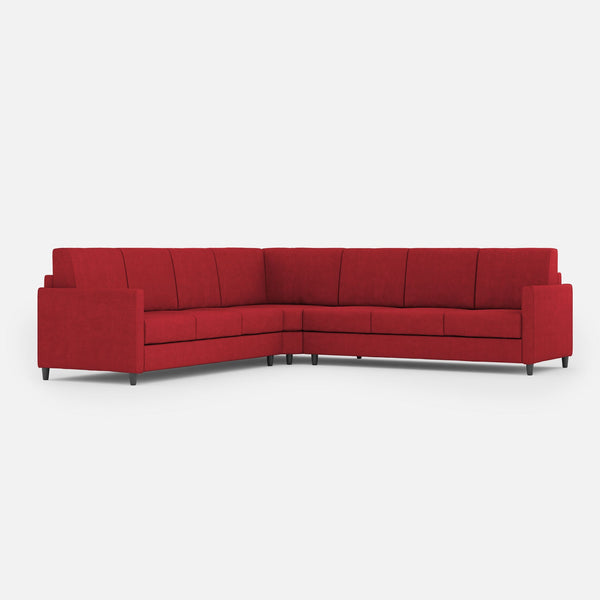 sconto Divano Angolare 7 Posti 281x281x85 cm Karay in Tessuto Rosso