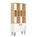 Libreria Bene 80x30x166 cm con ante rovere bianco