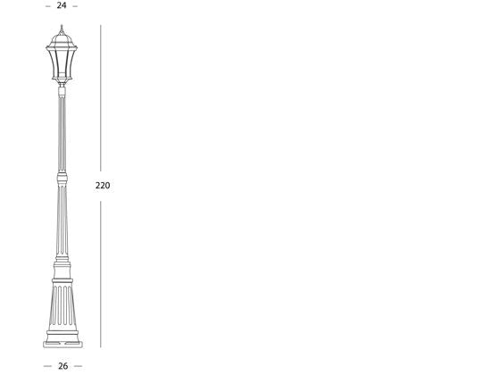 Lampada Palo Alto per Giardino Colore Nero e Verde per Esterno Linea Curvata Sovil