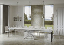 Tavolo Allungabile 140-400x90x77 cm Volantis Bianco Frassino Telaio Bianco 