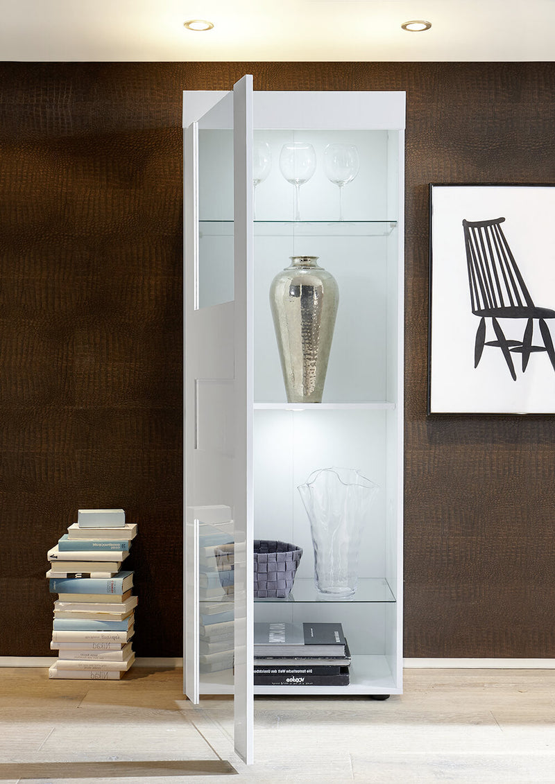 Mobile Alto da Salotto 1 Porta 61x42x167cm TFT  Build Bianco Lucido