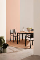 Tavolo da Esterno 136x136x75h cm in Alluminio e Polywood Hilija Naturale e Antracite  