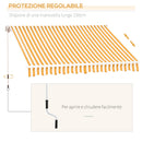 Tenda da Sole Avvolgibile a Parete 3x2.5m Arancione e Bianco 