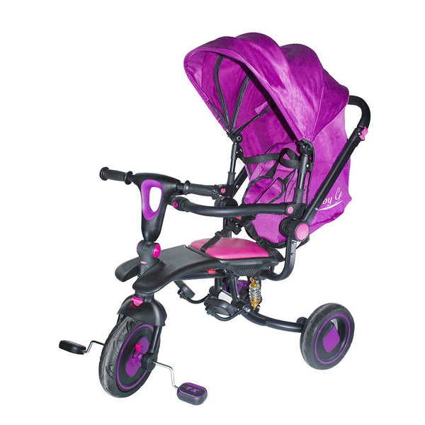 Dreirad Kinderwagen Wendesitz Fuchsia Ledersitz acquista