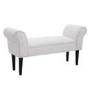 Panca Fondo Letto 102x35x51 cm con Braccioli Arrotolati Grigia   