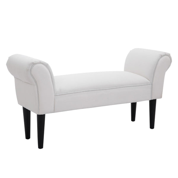 sconto Panca Fondo Letto 102x35x51 cm con Braccioli Arrotolati Grigia