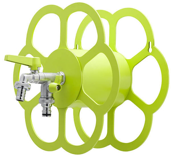 acquista Belfer 42/FR Wandschlauchhalter aus säuregrünem Metall mit doppeltem Auslaufhahn