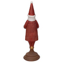 Babbo natale in resina portacandele rosso cm 11x15xh37,5