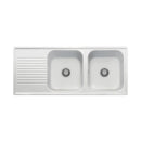 Lavello 116x50 cm 2 vasche gocciolatoio bianco Samet