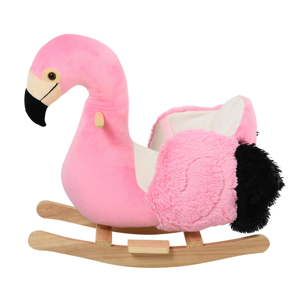 Schaukelflamingo aus Plüsch und rosa Espenholz prezzo